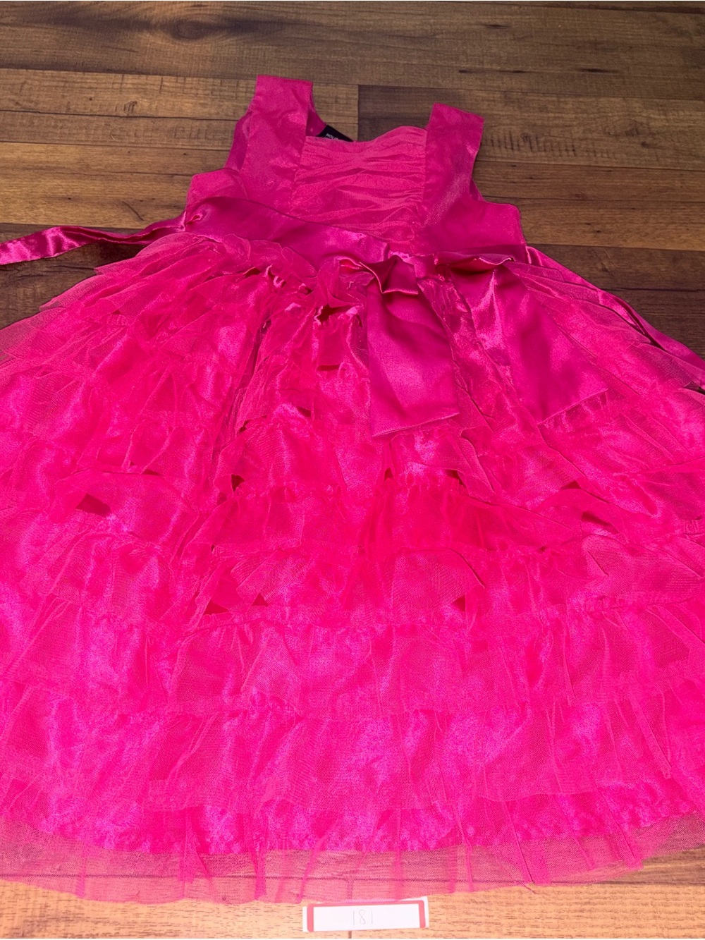 Holiday Editions Girls Hot Pink Tulle Tiered Ruffle Party Dress Size M (7/8)